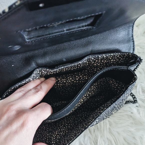 Loeffler Randall Junior Lock Anaconda Snake Leather Clutch Envelope Purse Chain - Picture 6 of 8